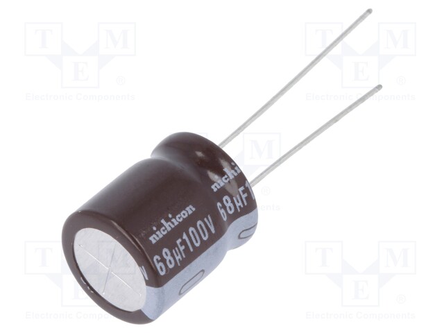 Capacitor: electrolytic; low impedance; THT; 68uF; 100VDC; ±20%