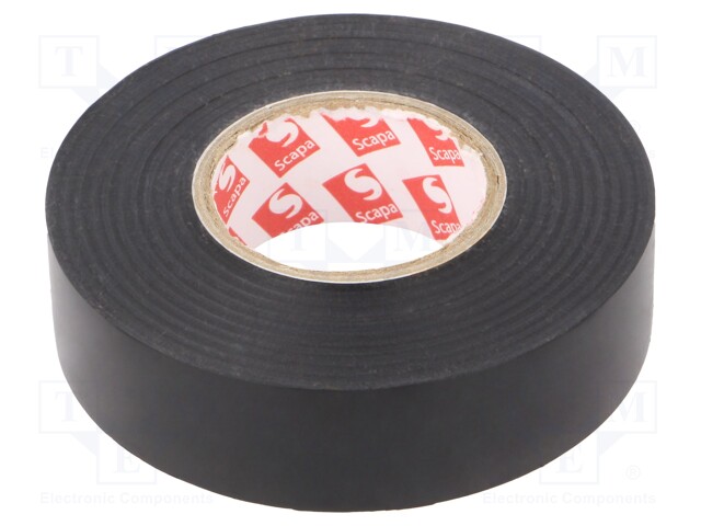 Tape: electrical insulating; W: 19mm; L: 25m; Thk: 0.15mm; black