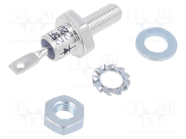 Diode: stud rectifying; 1kV; 1.3V; 25A; cathode stud; DO203AA