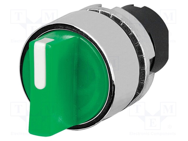 Switch: rotary; 22mm; Stabl.pos: 1; green; IP65; prominent; 46; Pos: 2