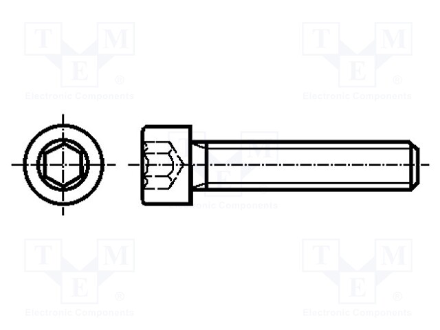 Screw; M5x20; DIN: 912; Head: cheese head; imbus; HEX 4mm