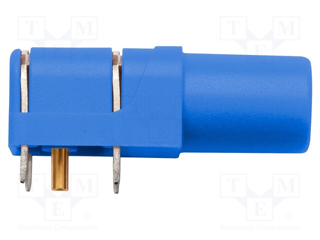 Socket; 4mm banana; 24A; 1kV; blue; gold-plated; PCB; -25÷80°C; 10mΩ