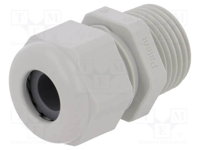 Cable gland; NPT1/2"; IP68; Mat: polyamide; light grey; UL94V-0