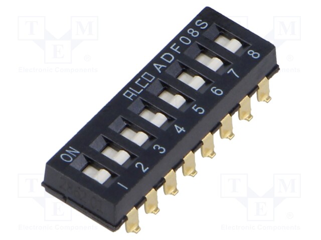 Switch: DIP-SWITCH; Poles number: 8; OFF-ON; -0.025A/24VDC; Pos: 2