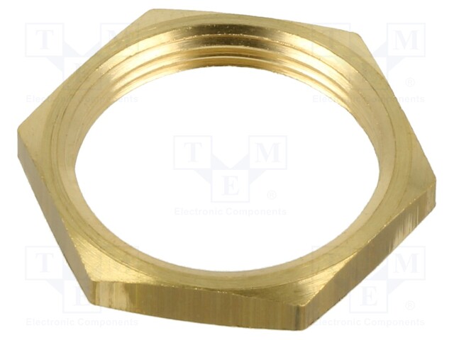 Nut; M12; brass; 15mm; Thread: metric; Pitch: 1.5; Plating: nickel