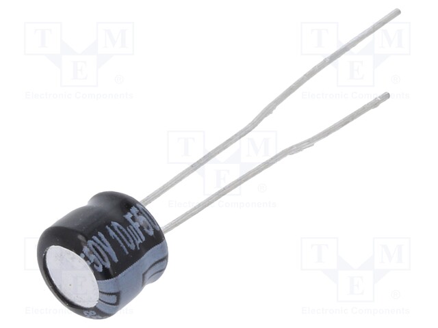 Electrolytic Capacitor, 10 µF, 50 V, KS Series, ± 20%, Radial Leaded, 1000 hours @ 85°C