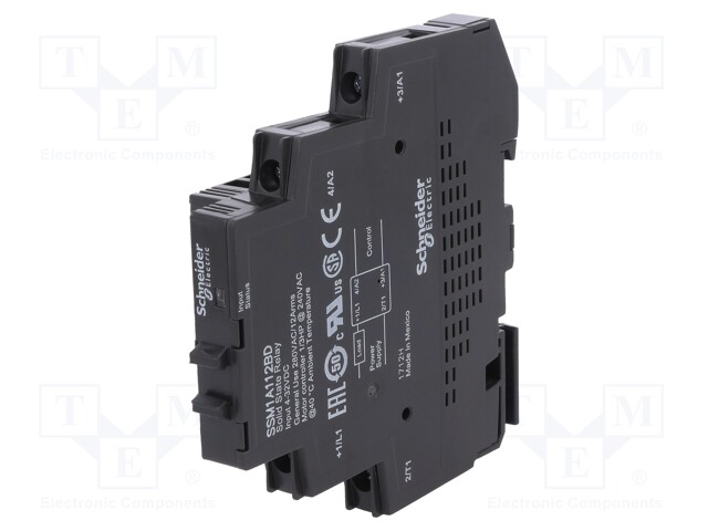 Relay: solid state; Ucntrl: 4÷32VDC; 12A; 24÷280VAC; DIN; 18mm; IP20