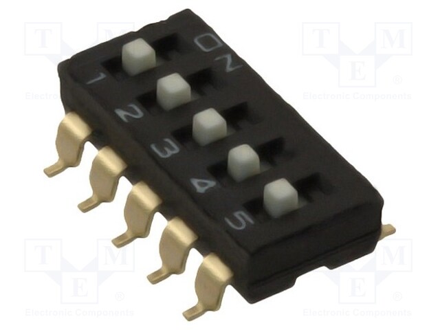 Switch: DIP-SWITCH; Poles number: 5; ON-OFF; 0.025A/24VDC; Pos: 2