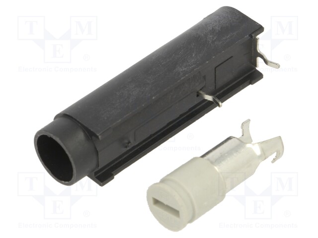 Fuse holder; cylindrical fuses; 10A; THT; -40÷85°C; Colour: black
