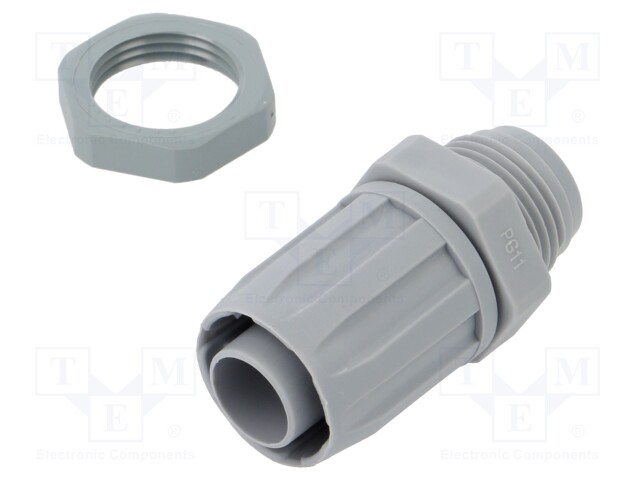 Straight terminal connector; Thread: PG,outside; ØBraid : 17mm