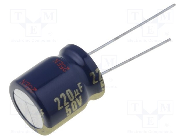 Capacitor: electrolytic; low impedance; THT; 220uF; 50VDC; ±20%