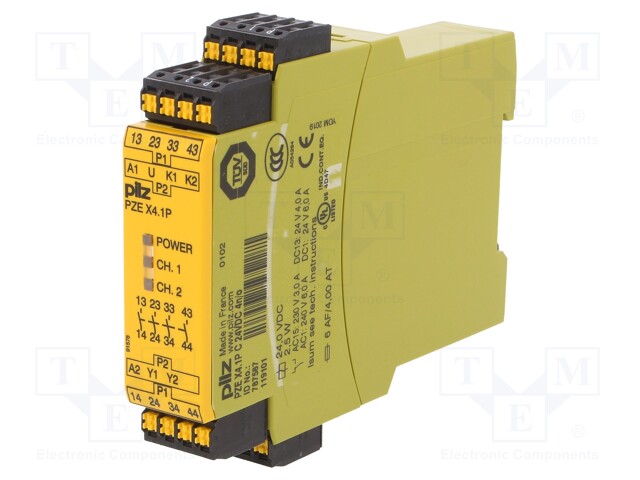 Module: extension; Series: PZE X4.1P C; IN: 1; OUT: 4; Mounting: DIN