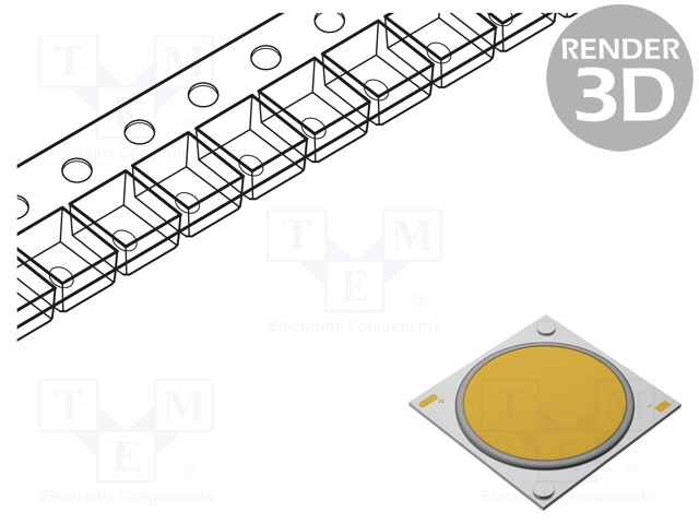 Power LED; COB; white cold; 1620mA; P: 82.9W; 13347lm; 38x38x1.5mm