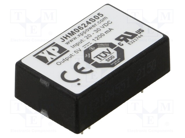 Isolated Board Mount DC/DC Converter, Medical, 1 Output, 6 W, 5 V, 1.2 A