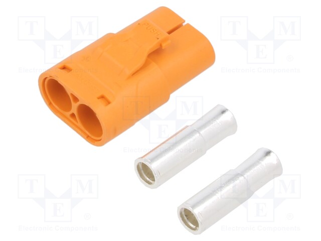 Plug; DC supply; LC; female; PIN: 2; for cable; soldering; orange