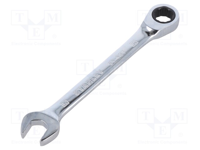 Key; combination spanner,with ratchet; 12mm; nickel plated