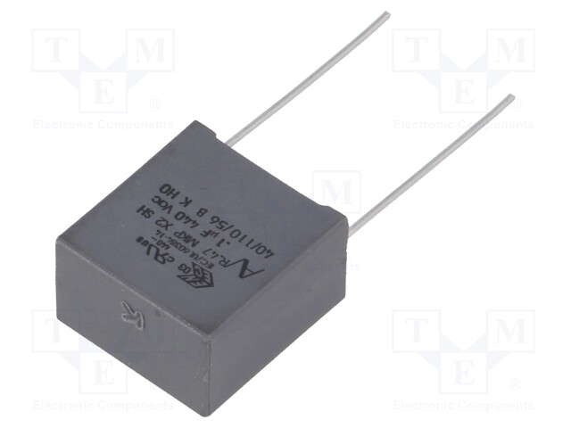 Capacitor: polypropylene; X2; 100nF; 15mm; ±10%; 18x11x19mm; 440VAC