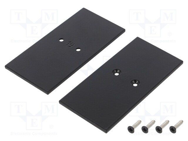 Cap for LED profiles; black; steel; Application: VARIO30