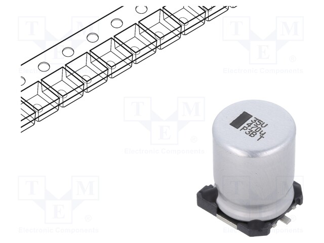 SMD Aluminium Electrolytic Capacitor, Radial Can - SMD, 470 µF, 35 V, 146 CTI Series