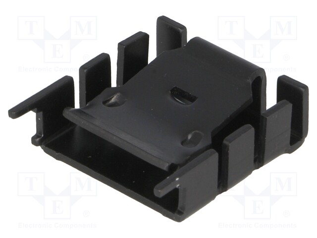 Heatsink: moulded; TO220; black; L: 25mm; W: 25mm; H: 9.5mm; 16.6K/W