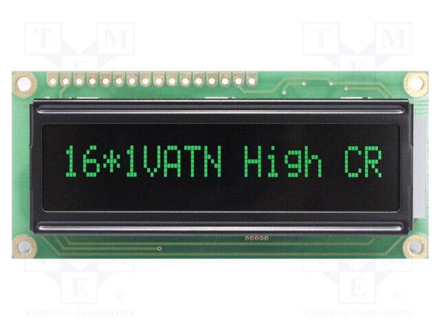 Display: LCD; alphanumeric; VA Negative; 16x1; 80x36x13.5mm; LED