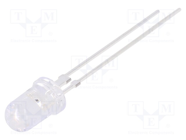 LED; 5mm; blue; 4÷5lm; 15°; Front: convex; Pitch: 2.54mm