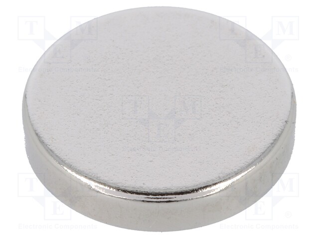 Magnet: permanent; neodymium; H: 3mm; 28N; Ø: 15mm