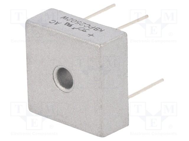 Single-phase bridge rectifier; Urmax: 200V; If: 25A; Ifsm: 400A