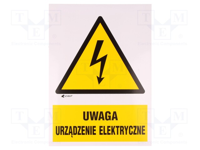 Safety sign; warning; W: 148mm; H: 210mm; FS