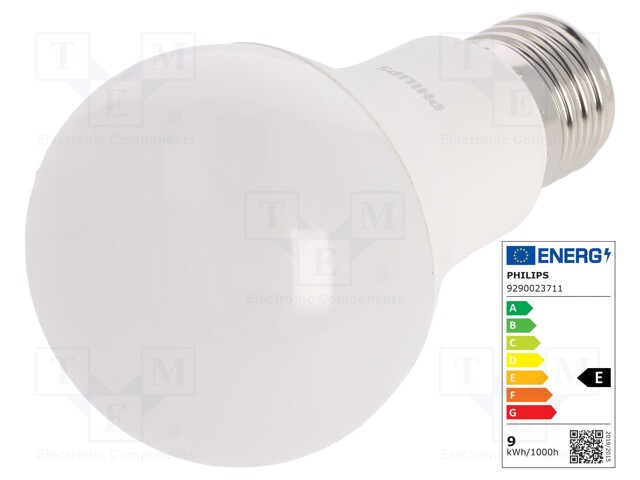 LED lamp; warm white; E27; 230VAC; 1055lm; 11W; 200°; 2700K