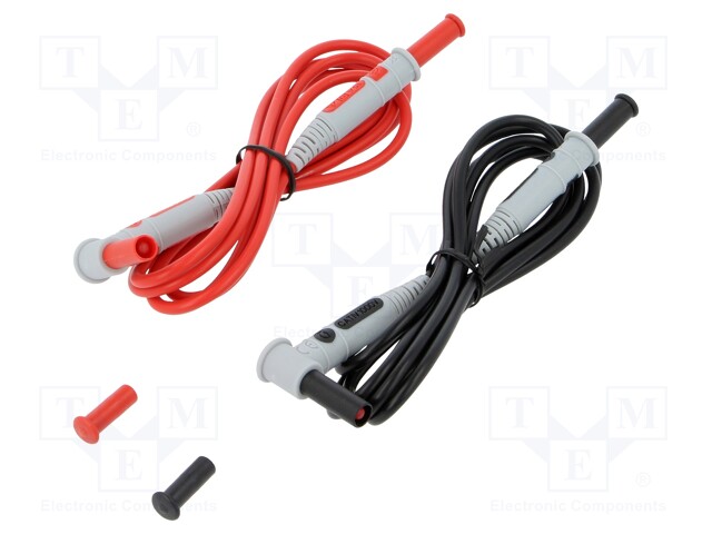 Test lead; PVC; 1.5m; 15A; red and black