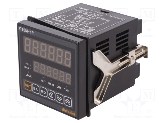 Counter: electronical; 2x LED; time/pulses; SPDT; IN 1: NPN,PNP