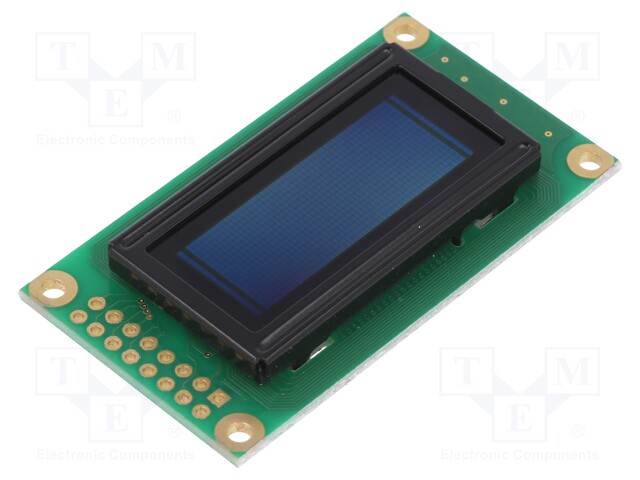 Display: OLED; graphical; 50x16; Window dimensions: 38x16mm; blue