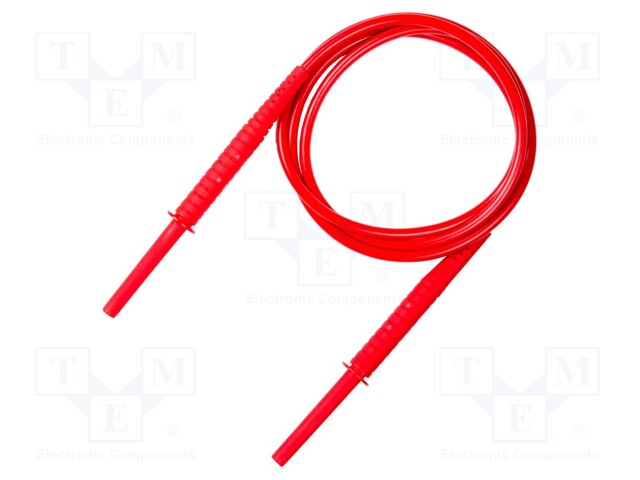 Test lead; banana plug-banana plug; insulated; Urated: 11kV; red