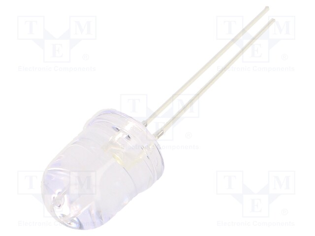 LED; 10mm; white cold; 2180÷3000mcd; 30°; without stopper