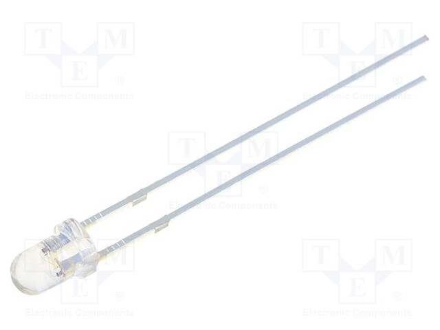 LED; 3mm; bipolar; yellow; 1120÷1560mcd; 30°; Front: convex; LED AC