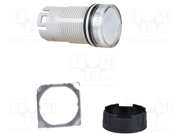 Indicator Lens, White, Round, 16 mm, Pilot Light Head