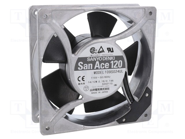 Fan: AC; axial; 120x120x38mm; 141m3/h; 40dBA; ball bearing; 2700rpm