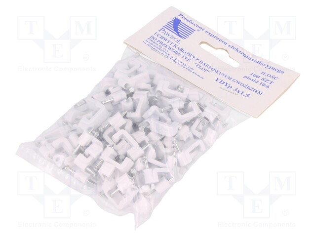 Holder; white; Application: YDYp 3x1,5,for flat cable; 100pcs.