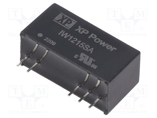 Isolated Board Mount DC/DC Converter, Regulated, ITE, 1 Output, 1 W, 15 V, 67 mA