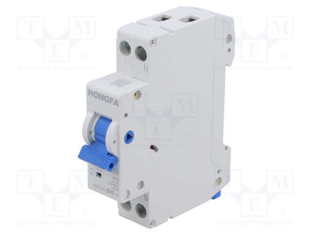 Circuit breaker; 230VAC; Inom: 10A; Poles: 1+N; Charact: B; 4.5kA