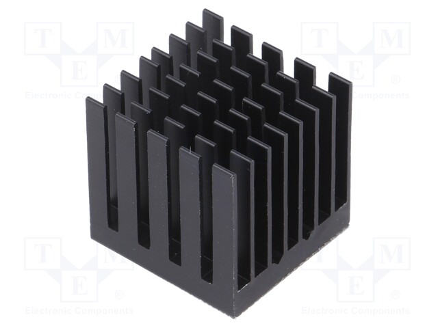 Heatsink: extruded; grilled; black; L: 25mm; W: 25mm; H: 24.5mm