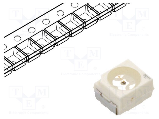 LED; SMD; 3030,PLCC2; red; 4.5÷18mcd; 3x3x2.1mm; 120°; 1.7÷2.2V; 2mA