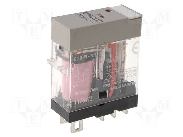 Relay: electromagnetic; SPDT; Ucoil: 48VAC; 10A/250VAC; 10A/30VDC