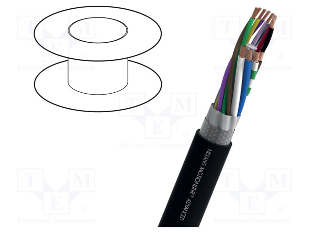 Wire: test lead cable; 4x2x0,14mm2 + 4x0,5mm2; PUR; black; 8.5mm