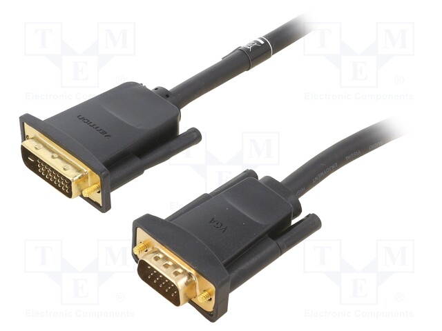 Cable; D-Sub 15pin HD plug,DVI-D (24+1) plug; black; 1.5m
