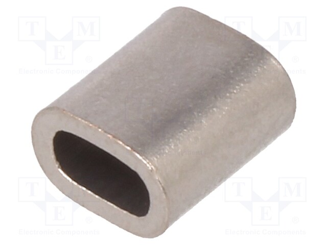 Ferrule; copper; for rope; Ørope: 2mm; L: 9.3mm; nickel