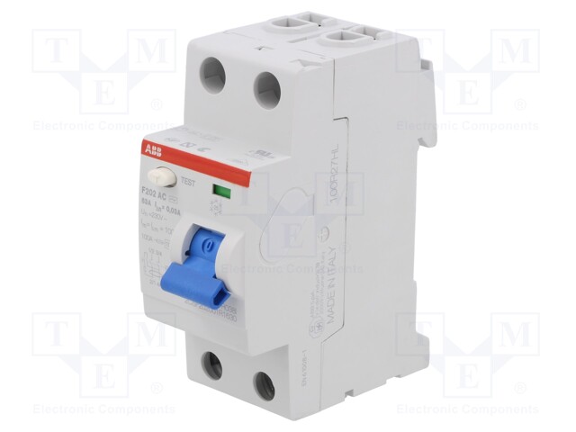 RCD breaker; Inom: 63A; Ires: 30mA; Max surge current: 5000A; 400V