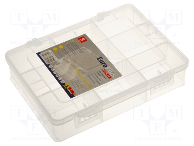 Container: compartment box; 180x149x40mm; white; polypropylene