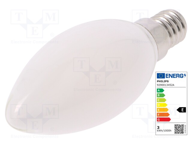 LED lamp; warm white; E14; 230VAC; 250lm; 2.2W; 2700K; CRImin: 80